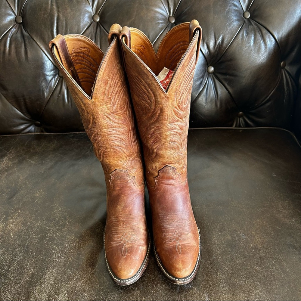 Alberta Boots Women’s Chestnut Leather Western Boots size 9.5AA - Picture 2 of 10